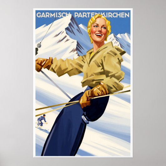 Duitse Ski Poster (Voorkant)