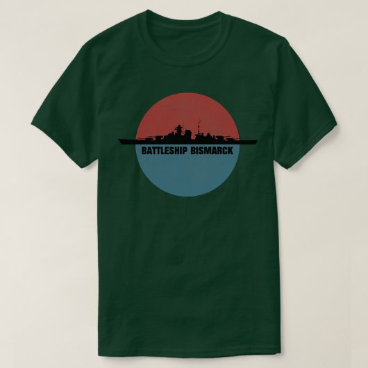 Duitse Slagschip Bismarck WW2 Schip Edit T-shirt (Design voorkant)
