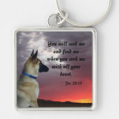 Duitse Sleutelhanger Shepherd Jeremiah 29:13 (Voorkant)