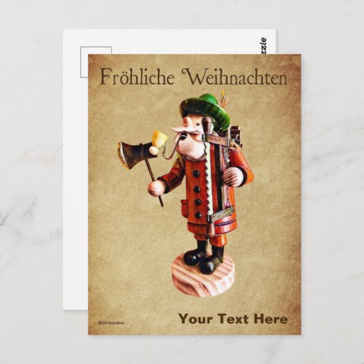 Duitse "Smoker Man" Incense Burner Briefkaart (Voorkant / Achterkant)