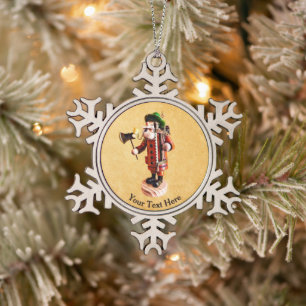 Duitse "Smoker Man" Incense Burner Tin Sneeuwvlok Ornament