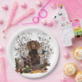 Duitse Spaniels (  Deutscher Wachtelhund ) Papieren Bordje (Feest)