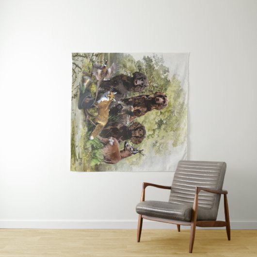 Duitse Spanjaarden ( Deutscher Wachtelhund ) Wandkleed (In Situ (horizontaal))