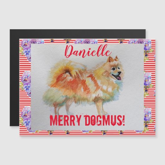 Duitse Spitz Dog Merry-kerstkaart (Voorkant / Achterkant)