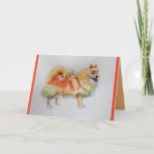Duitse Spitz Dog Waterverf pet Greetings Kaart (Voorkant)