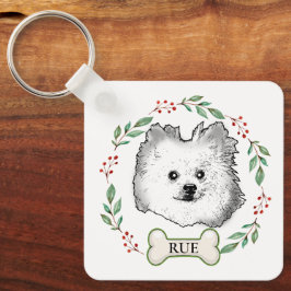 Duitse Spitz hond gepersonaliseerd Sleutelhanger