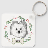 Duitse Spitz hond gepersonaliseerd Sleutelhanger (Achterkant)