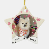 Duitse Spitz Hond Gepersonaliseerde Hand Drawing Keramisch Ornament (Achterkant)