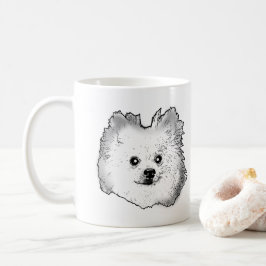 Duitse Spitz Hond Gepersonaliseerde Hand Drawing Koffiemok