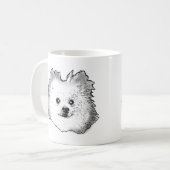 Duitse Spitz Hond Gepersonaliseerde Hand Drawing Koffiemok (Voorkant links)