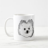Duitse Spitz Hond Gepersonaliseerde Hand Drawing Koffiemok (Links)