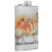 Duitse Spitz hond 'Ik lach omdat ik kan' Kaarten Heupfles (Rechts)