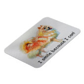 Duitse Spitz hond 'Ik lach omdat ik kan' Kaarten Magneet (Linkerzijde)