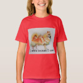 Duitse Spitz hond 'Ik lach omdat ik kan' Kaarten T-shirt (Voorkant)