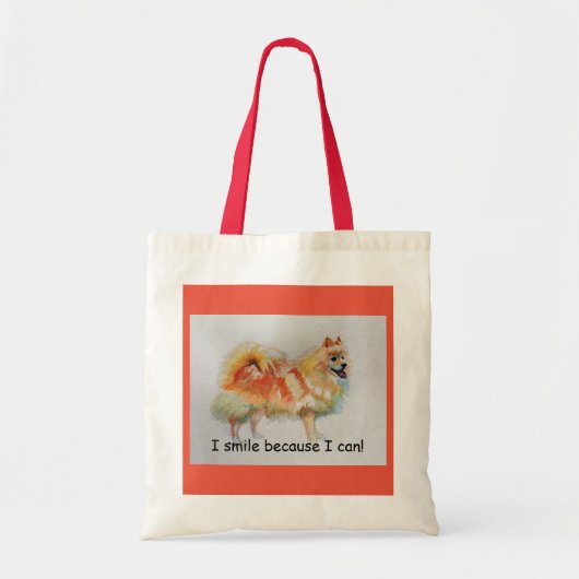Duitse Spitz hond 'Ik lach omdat ik kan' Kaarten Tote Bag (Voorkant)