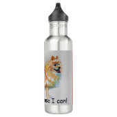 Duitse Spitz hond 'Ik lach omdat ik kan' Kaarten Waterfles (Rechts)
