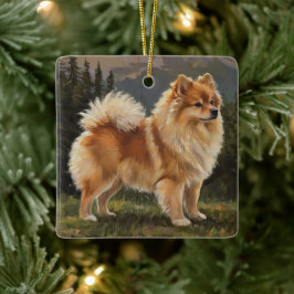 Duitse Spitz Keramisch Ornament