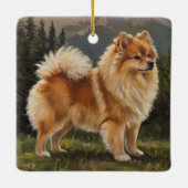 Duitse Spitz Keramisch Ornament (Achterkant)