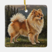 Duitse Spitz Keramisch Ornament (Voorkant)