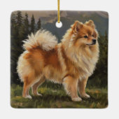 Duitse Spitz Keramisch Ornament (Achterkant)