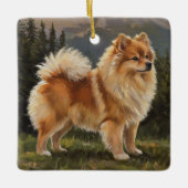 Duitse Spitz Keramisch Ornament (Voorkant)