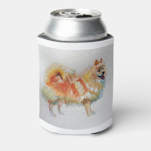 Duitse Spitz Pommeren Waterverf Dog Dogs Blikjeskoeler (Blikje Achterkant)