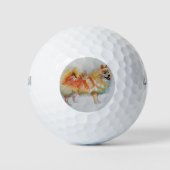 Duitse Spitz Pommeren Waterverf Dog Dogs Golfballen (Voorkant)