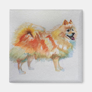Duitse Spitz Pommeren Waterverf Dog Dogs Magneet