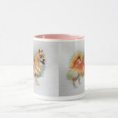 Duitse Spitz Pommeren Waterverf Dog Dogs Mok (Midden)