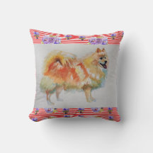 Duitse Spitz Pommeren Waterverf Pet Dog-kussen