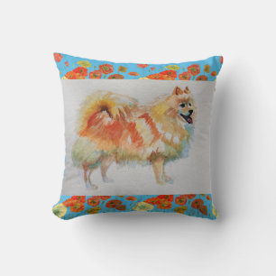 Duitse Spitz Pommeren Waterverf Pet Dog-kussen Kussen