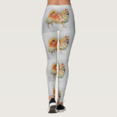 Duitse Spitz Pommerse Hondenhonden Oranje Leggings (Achterkant)