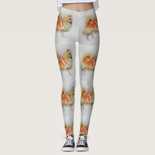 Duitse Spitz Pommerse Hondenhonden Oranje Leggings