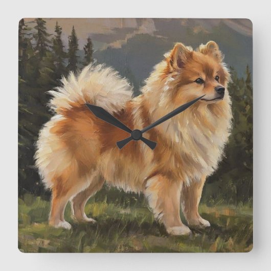 Duitse Spitz Vierkante Klok (Voorkant)