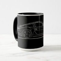 Duitse sportwagen 997 lijntekening