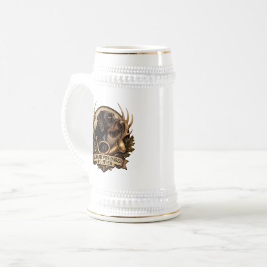 Duitse Staande Draadhar Bierpul (Voorkant links)