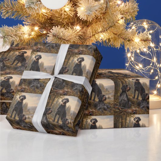 Duitse Staande Draadhar Cadeaupapier (Feestdagen)