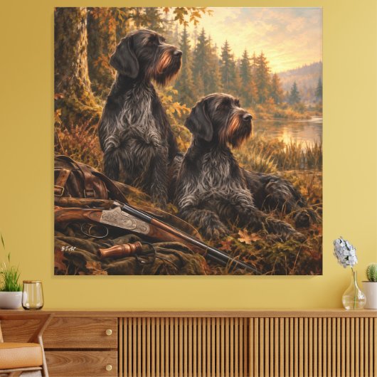 Duitse Staande Draadhar Canvas Afdruk (Insitu (Woonkamer))