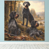 Duitse Staande Draadhar Canvas Afdruk (Insitu (Houten vloer))