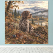 Duitse Staande Draadhar Canvas Afdruk (Insitu (Houten vloer))