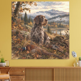 Duitse Staande Draadhar Canvas Afdruk