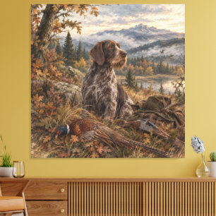 Duitse Staande Draadhar Canvas Afdruk
