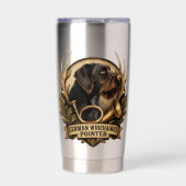 Duitse Staande Draadhar Geïsoleerde Drinkbeker (Voorkant)