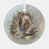 Duitse Staande Draadhar Glas Ornament (Voorkant)