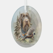 Duitse Staande Draadhar Glas Ornament (Voorkant links)