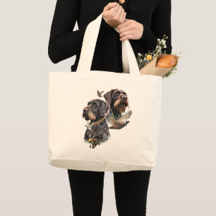 Duitse Staande Draadhar Grote Tote Bag