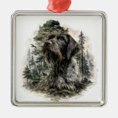 Duitse Staande Draadhar Metalen Ornament (Voorkant)