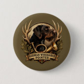 Duitse Staande Draadhar Ronde Button 5,7 Cm (Voorkant)