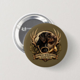 Duitse Staande Draadhar Ronde Button 5,7 Cm