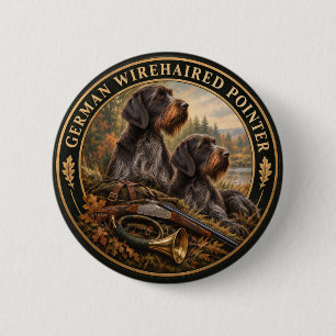Duitse Staande Draadhar Ronde Button 5,7 Cm